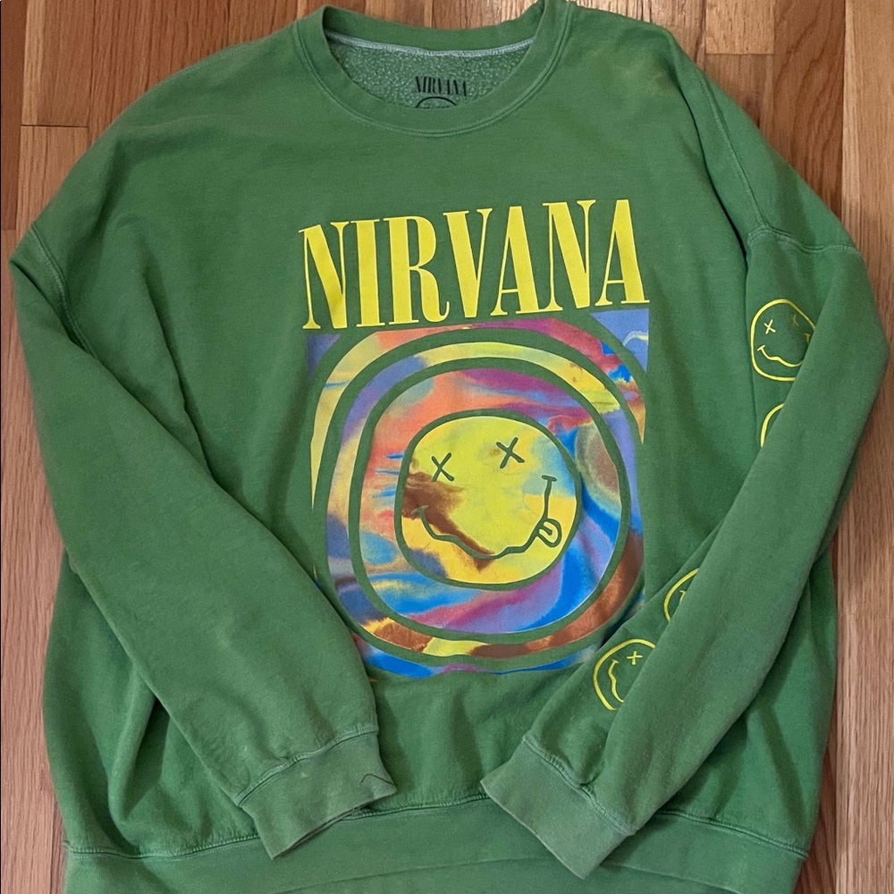 Urban Outfitters Green Nirvana Graphic Sweater